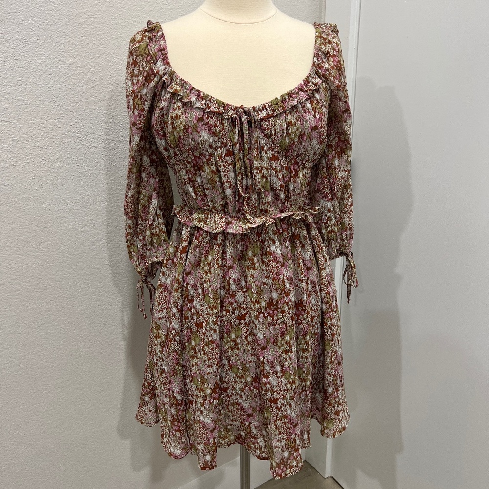 Floral puff sleeve dress